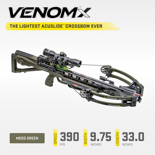 TenPoint Venom X Crossbow Moss Green - 390 FPS, Includes Pro-View 400 Scope & Accessories