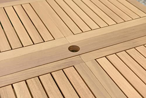 Amazonia Berlin 9-Piece Outdoor Furniture Set Teak Finish Light Brown