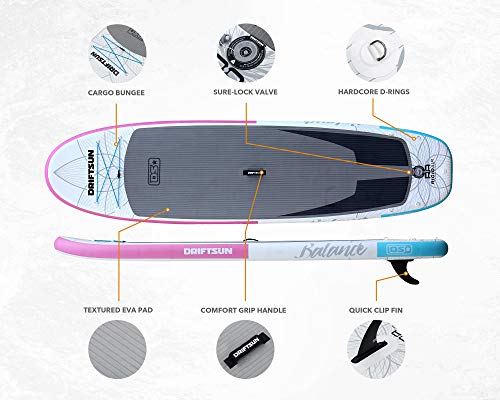 Driftsun Inflatable Stand Up Paddle Board Package Balance - Pink