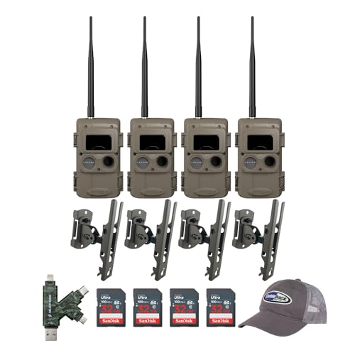 Cuddeback CuddeLink Wireless Trail Camera System 4-Pack with 3rd Gen Sensor and Accessories