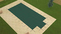 GLI Secur-A-Pool Green Rectangular Safety Cover 14' x 28' with 4' x 8' Center End Step