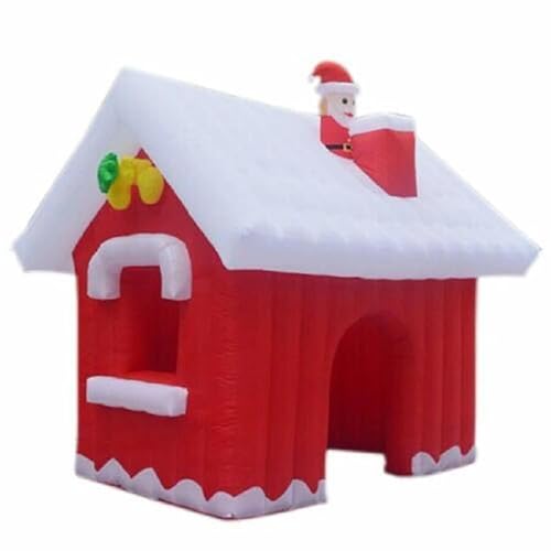 GEPAS Inflatable Christmas Santa Claus House with Air Blower and LED Light