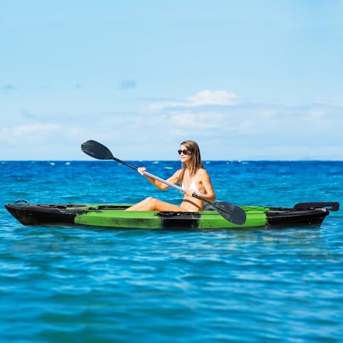 Hipicute 13FT Fishing Kayak Green Camo with Paddle & Comfortable Seat, 400LBS Capacity