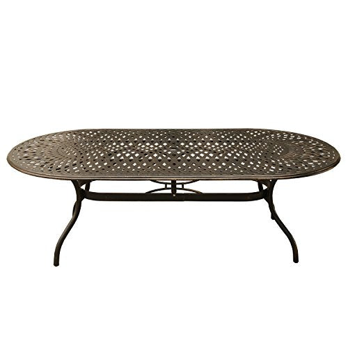 Oakland Living Modern Outdoor Mesh Lattice Aluminum 95-in Bronze Dining Set
