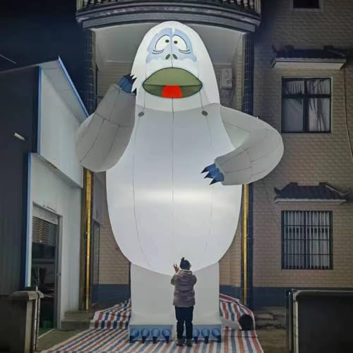 YBZCHLM Christmas Giant Inflatable Abominable Bumble Snowman with LED Lights Outdoor Decoration with Blower 30ft