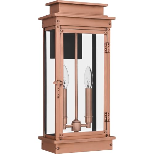 Quoizel Noelle Outdoor Wall Lantern 19 Inch 2-Light Aged Copper