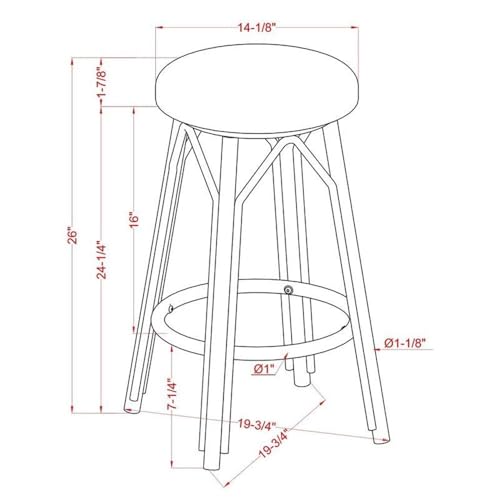 Furniture of America FOA Aluminum 30-Inch Patio Barstools with Bar Cart 5PC Set Blue