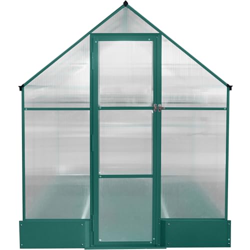 Hanover 8-Ft. x 6-Ft. Polycarbonate Walk-In Greenhouse Green