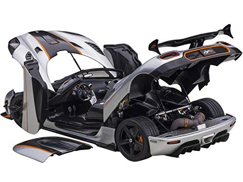 AUTOart Koenigsegg Agera RS 1/18 Model Car Moon Silver with Orange Accents