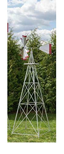 Thaisan7 Aluminum Red Windmill Garden Decor 12' High
