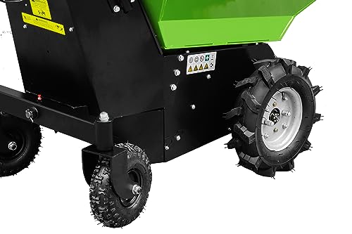 Wallemac 1100lb Loading Capacity 48V Battery Powered Electric Wheelbarrow Green