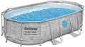 Bestway Power Steel Swim Vista Series II Above Ground Pool Set Grey Stone