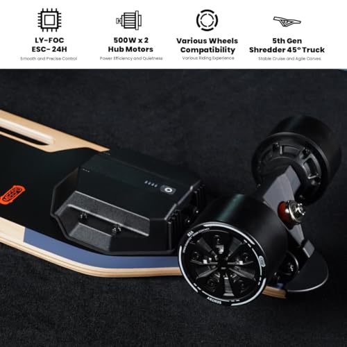 Meepo V5 Electric Skateboard with Remote, 29 Mph Speed, Easy Carry Handle