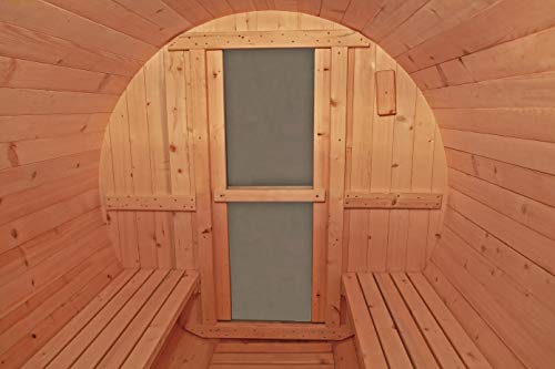 SymbolicSpas Outdoor 4 Person Canadian Pine Barrel Sauna Double Bench