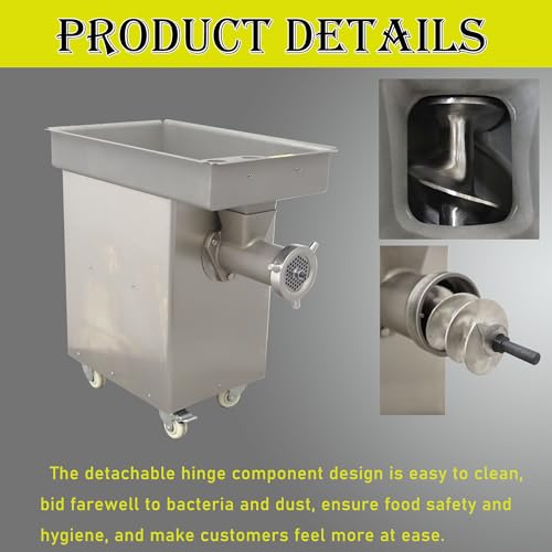 HQHAOTWU Electric Meat Grinder Stainless Steel 2200W Silver