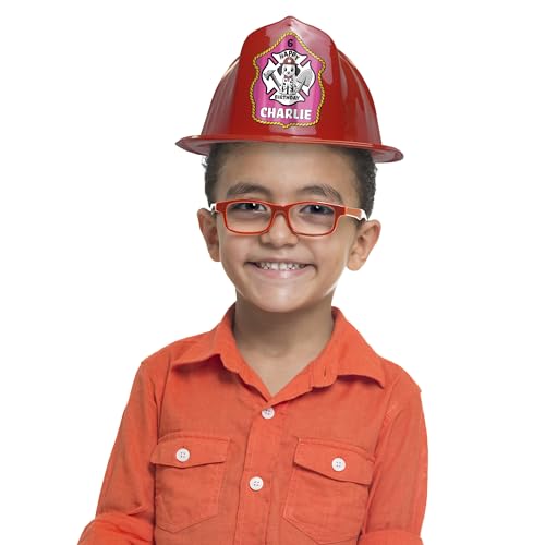 Kenco Kids Customizable Plastic Firefighter Hats Red