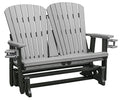 American Furniture Classics Dual Fan Back Glider Light Grey and Black