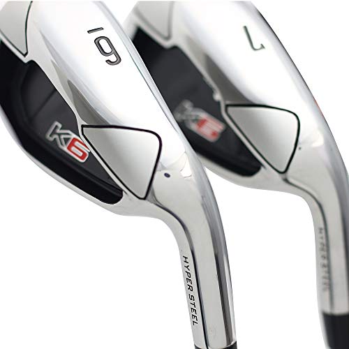 Majek K6 Iron Set +1" Over Big & Tall Senior Men's 8-Piece Set Right Handed Senior Flex A Flex Club with Arthritic Grip