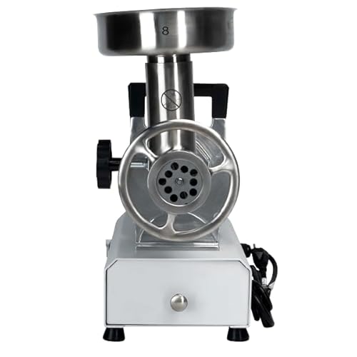 MEAT! Your Maker .5 HP Dual Meat Grinder with 3 Stuffing Tubes and Stainless Steel Plates White/Black