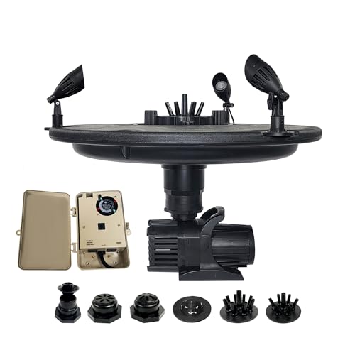 HALF OFF PONDS 1/2 HP Floating Fountain with Color-Changing Lights and Control Box