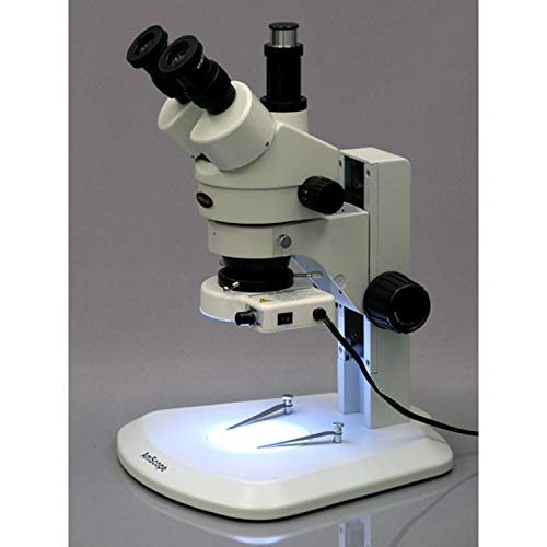 AmScope Professional Trinocular Stereo Zoom Microscope 3.5X-90X with LED Ring Light