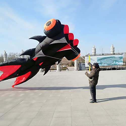 TiffyDance 36ft Goldfish Kite Inflatable Easy Flying Orange