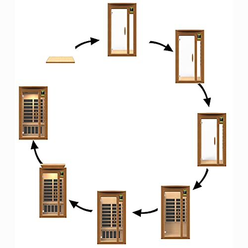 Dynamic Barcelona 1-2 Person Hemlock Wood Low EMF FAR Infrared Sauna Dark Honey Stain