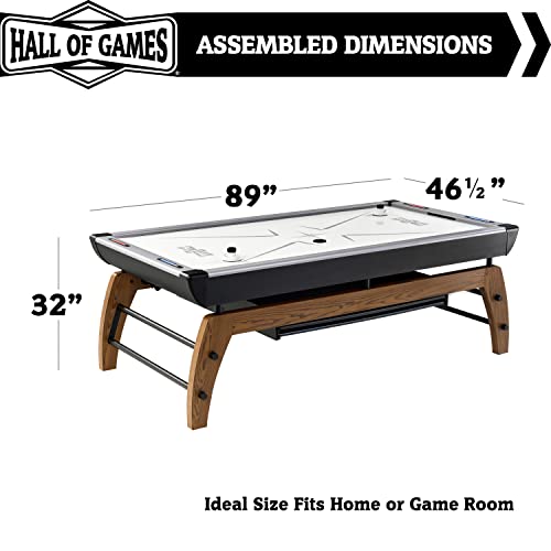 Hall of Games Edgewood Air Powered Hockey Table Tennis Top 2-in-1 Wood Grain