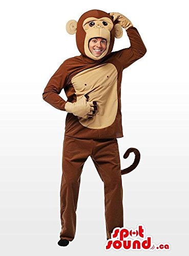SPOTSOUND Cute Large Brown Beige Monkey Children's Plush Costume Brown