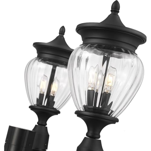 Z-Lite Davina 3 Light Post Light 116" Tall Black