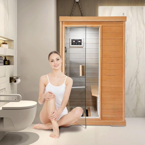 Daleyzay 1-Person Infrared Sauna Canadian Hemlock Natural