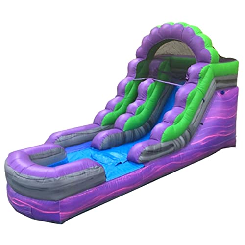 TentandTable Inflatable Water Slide for Kids and Adults, Commercial Grade, 23' L x 9' W x 12' H, Purple Marble
