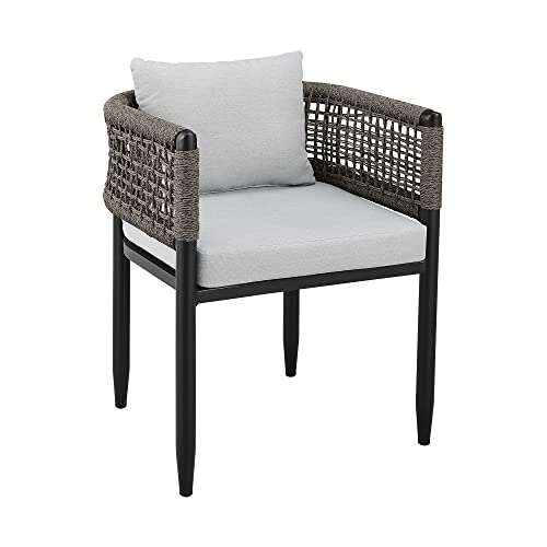 Armen Living Felicia Outdoor Patio Dining Chair Set of 2 Black