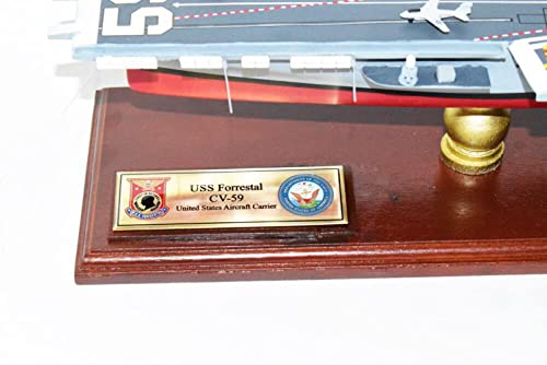 Squadron Nostalgia LLC USS Forrestal CV-59 Aircraft Carrier Mahogany Scale Model Multicolor
