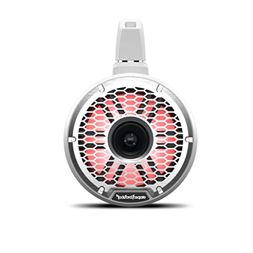 Rockford Fosgate M2WL-8H 8" 2-Way Marine Wake Tower Speakers with Multicolor LED Lights White (Pair)