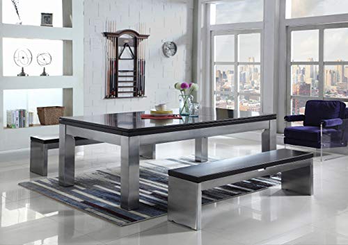 Playcraft Monaco 7' Slate Pool Table with Dining Top Silver