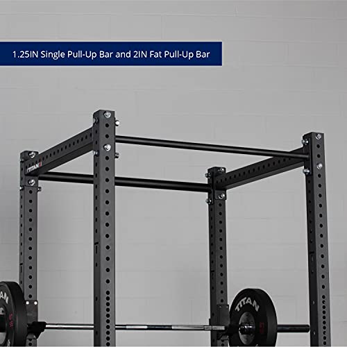 Titan Fitness X-3 Series Short Bolt-Down Power Rack with Weight Plate Holders 24-in. Depth Black