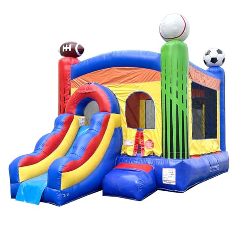 Pogo Bounce House Inflatable Sports Bounce House with Slide Deluxe Sports