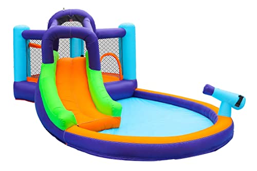 CocoNut Castles Inflatable Bouncy Slide Water Park with Cannon