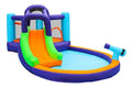 CocoNut Castles Inflatable Bouncy Slide Water Park with Cannon