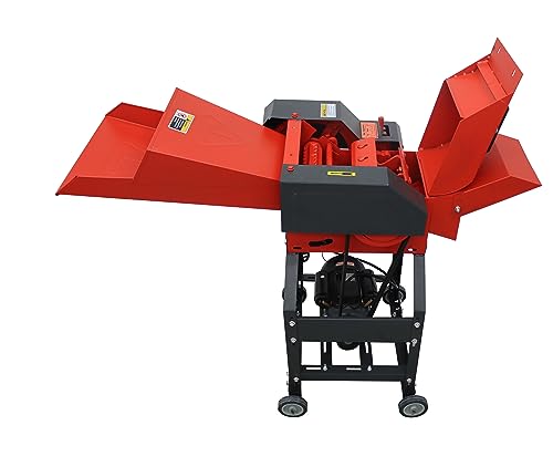 INTSUPERMAI Hay Cutter Pulverizer Grass Crusher 4-Blade 220V Red and Black