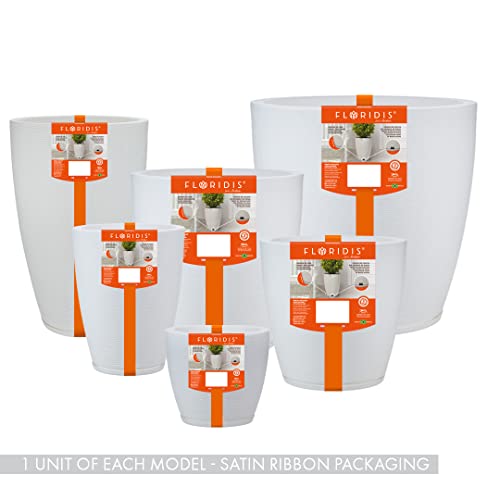 Floridis Planter Set of 6 Outdoor Indoor High Density Polyethylene White