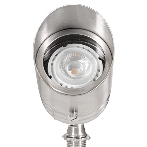 VOLT 20-Pack 12V Fat Boy Stainless Steel Outdoor Spotlights with 5W MR16 LED Bulbs Silver