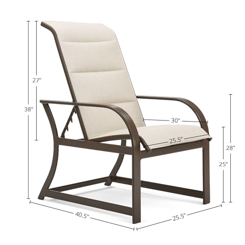 Winston Key West Padded Sling Adjustable Lounge Chair Off-white/Brown