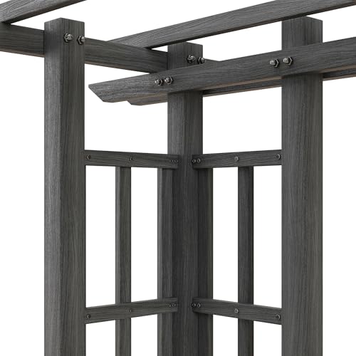 Outsunny 9' x 9' Vinyl Pergola Dark Gray