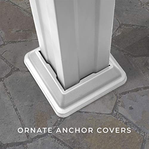 Backyard Discovery Hawthorne 16' x 12' Galvanized Steel Pergola Kit with Shade Sail Canopy White