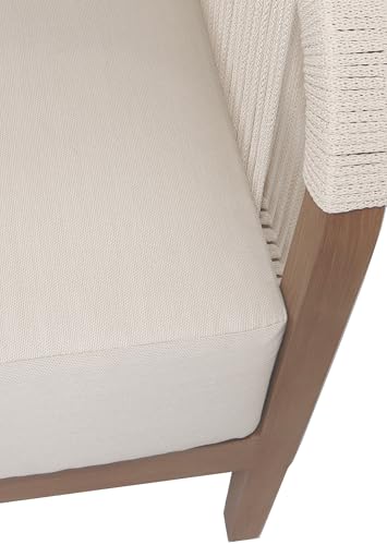 Meridian Furniture Maui Collection Modern Outdoor Patio Loveseat Cream
