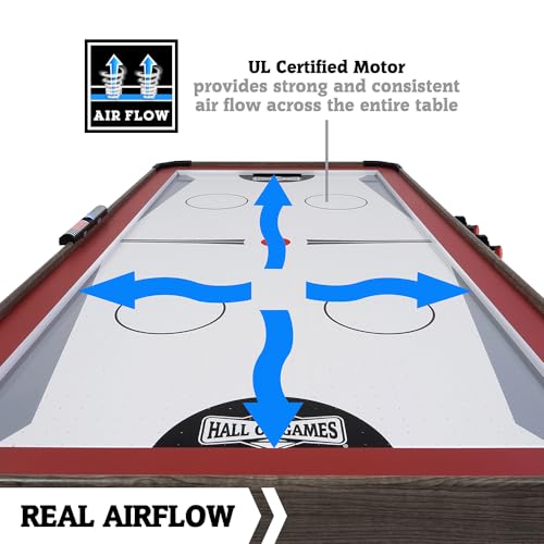 Hall of Games 5.5' Arcade Air Hockey & Tennis Table 2-in-1 Wood Grain/Red