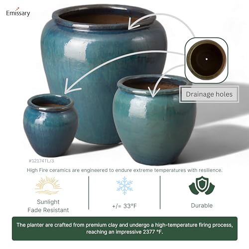 Emissary Home and Garden Round Planter LG Green 30X30