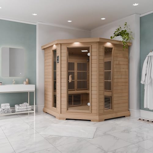 SteamSpa Infrared Hemlock Sauna Room with LED Control & Bluetooth